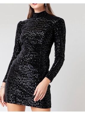 NWT Francesca’s black velvet and sequin dress